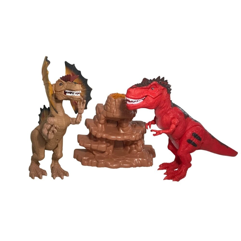 Dinosaur Volcano Playset With T-Rex & Spinosaurus Figures